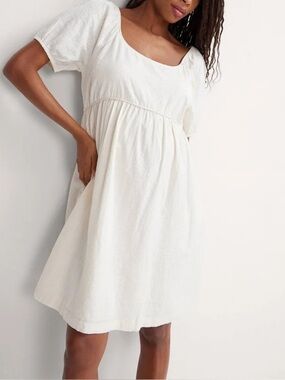 NWT Hatch Lola Vanilla Cream Maternity Cotton Blend Boho Mini Dress Size 4